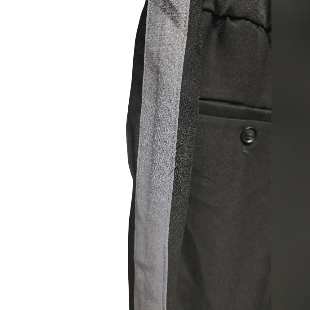 Banana Republic Elastic Waist Track Pants Sz. M Black with Grey Stripe